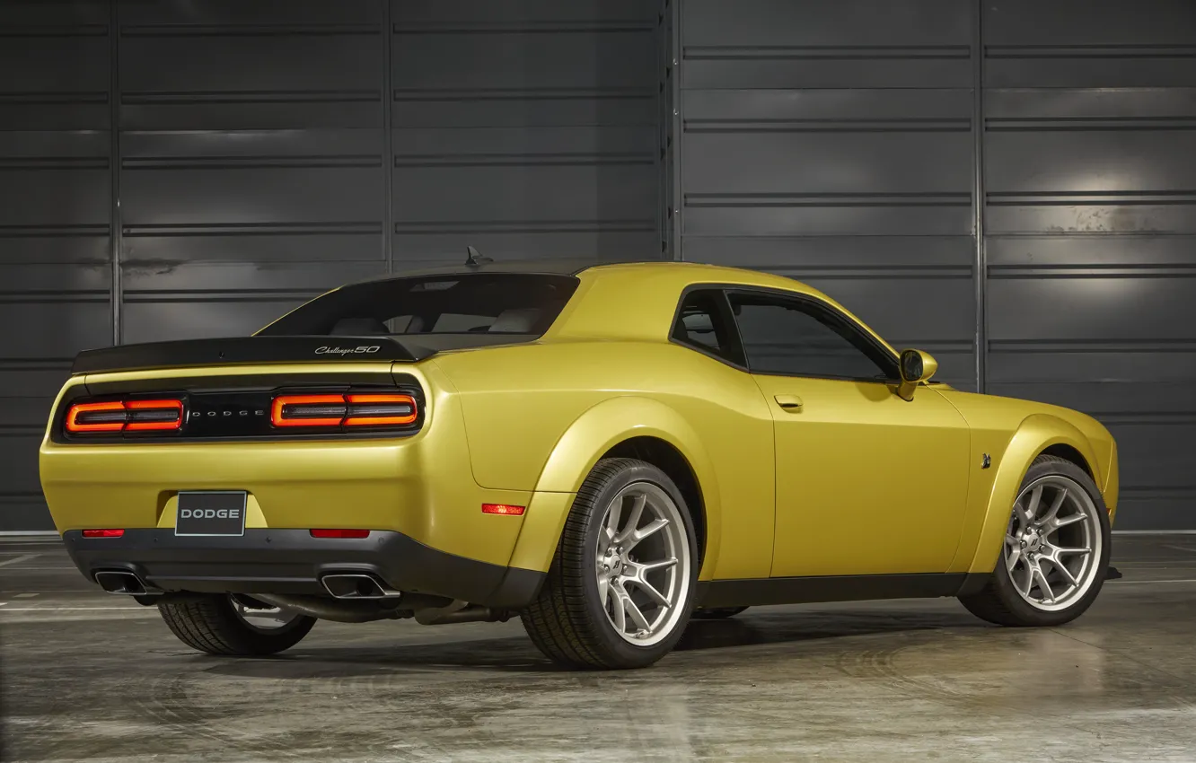 Photo wallpaper Dodge, Challenger, rear view, 50th Anniversary Edition, 2019