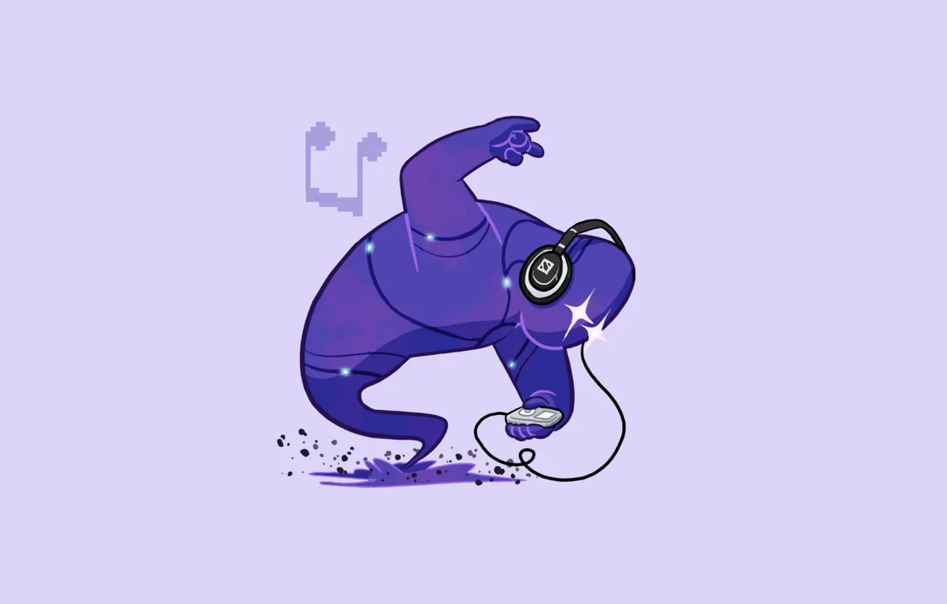 Photo wallpaper music, headphones, art, note, chibi, Dota 2, Enigma