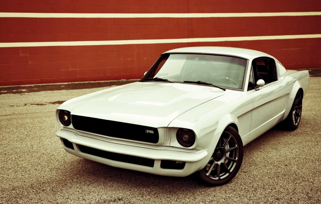 Photo wallpaper Ford Mustang, White, Tuning, Vehicle