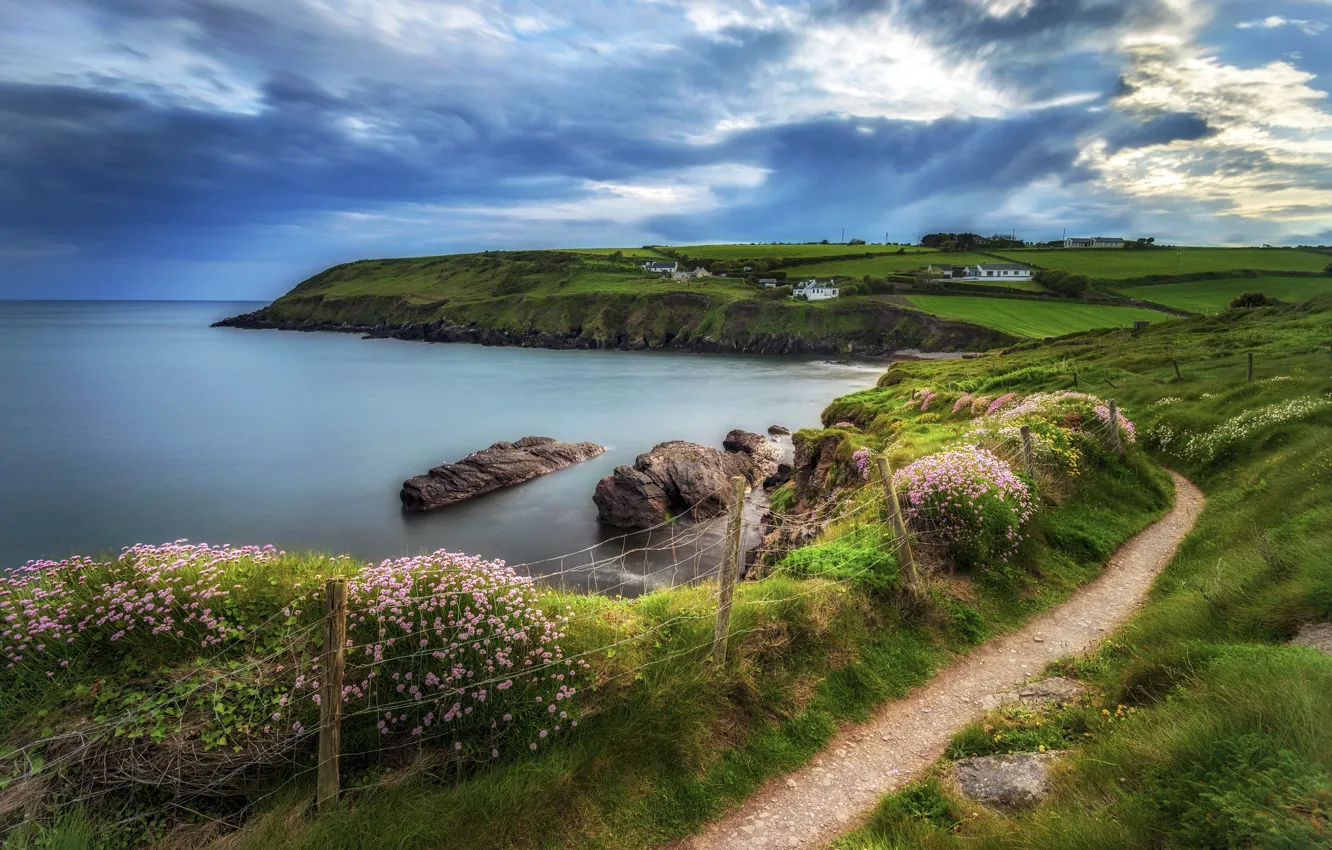 Photo wallpaper the sky, clouds, coast, Ireland