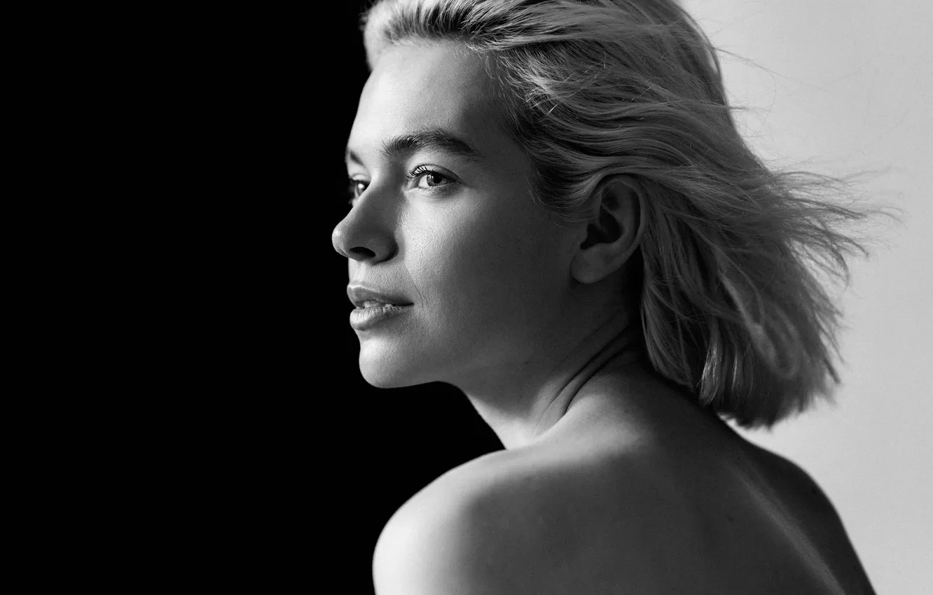 Photo wallpaper portrait, black and white, Julia, Alexander Zenkin