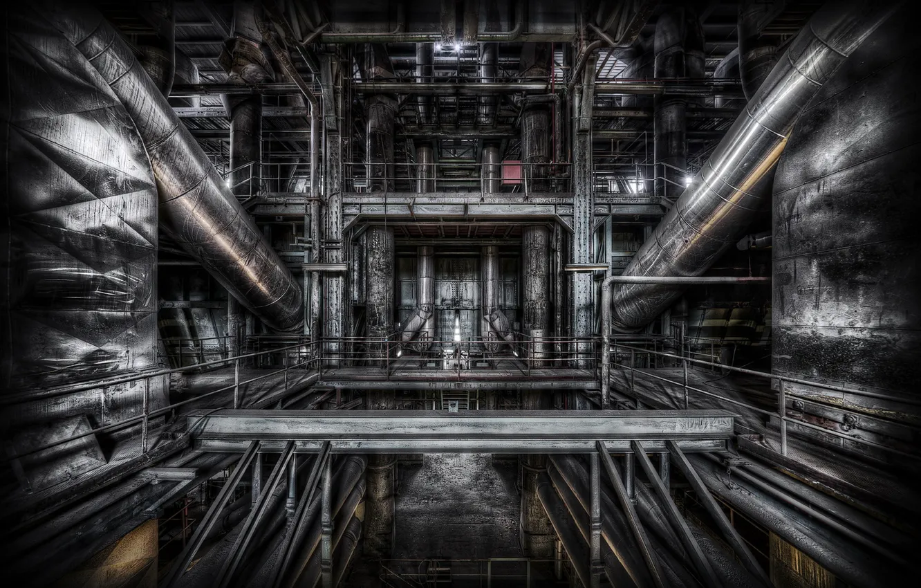 Photo wallpaper background, plant, interior, factory