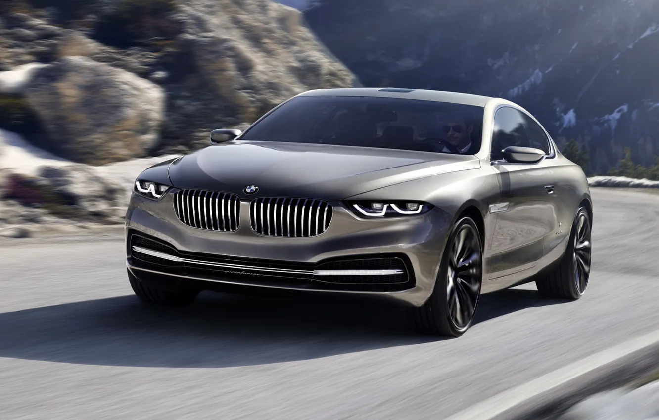 Photo wallpaper BMW, BMW, car, in motion, Coupe, the front, Gran Lusso