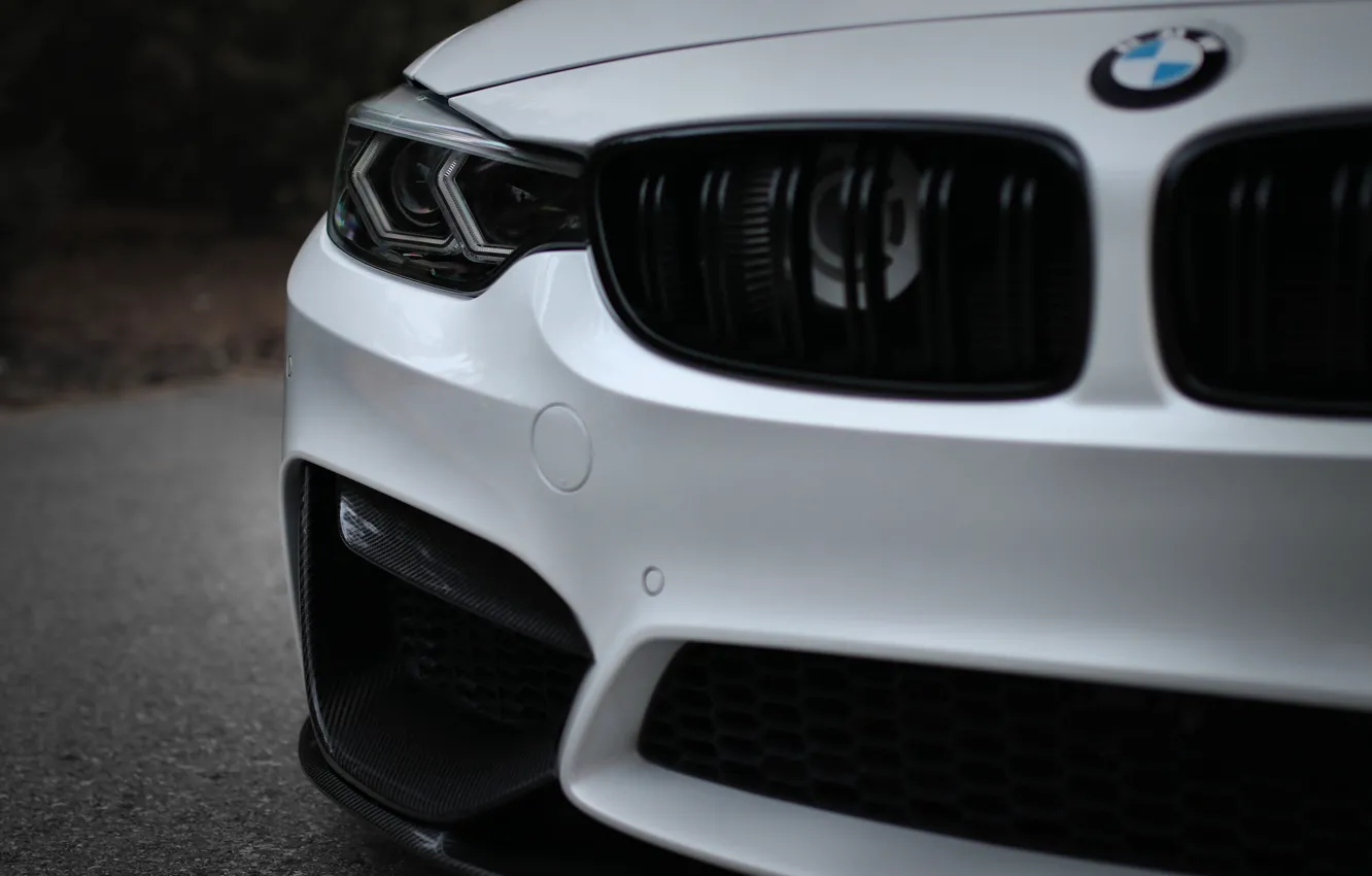 Photo wallpaper BMW, White, F80, Sight, Aggressive