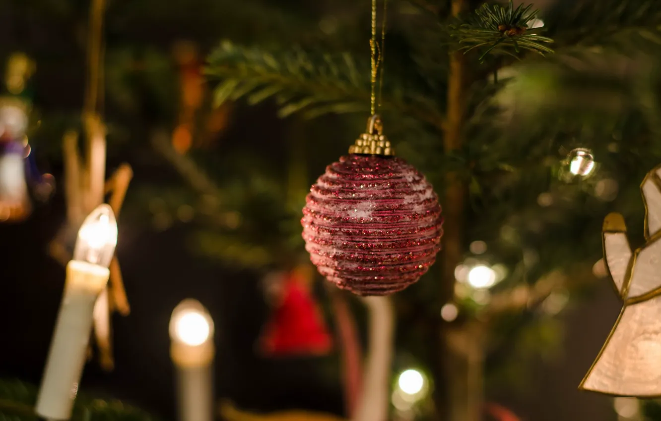 Photo wallpaper holiday, toy, tree