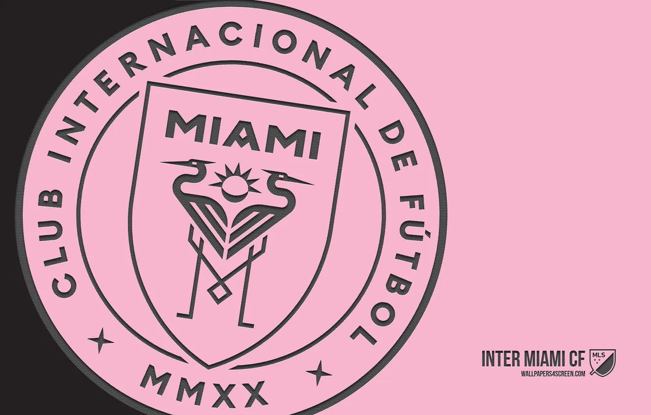 Photo wallpaper crest, badge, logo, soccer, Inter Miami, MLS, Emblem, Inter Miami CF