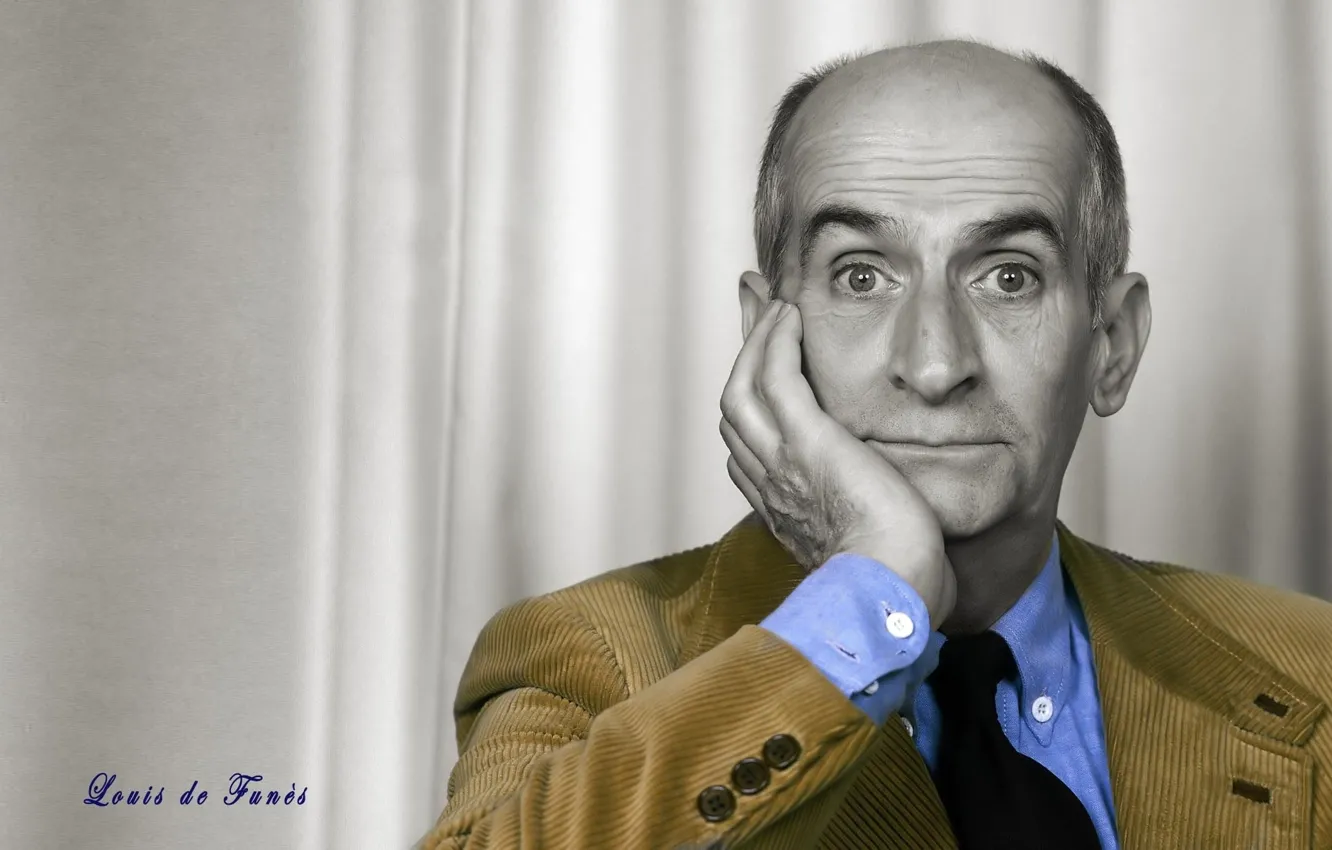 Photo wallpaper eyes, face, actor, comedian, Director, writer, Louis de Funes, Louis de Funès