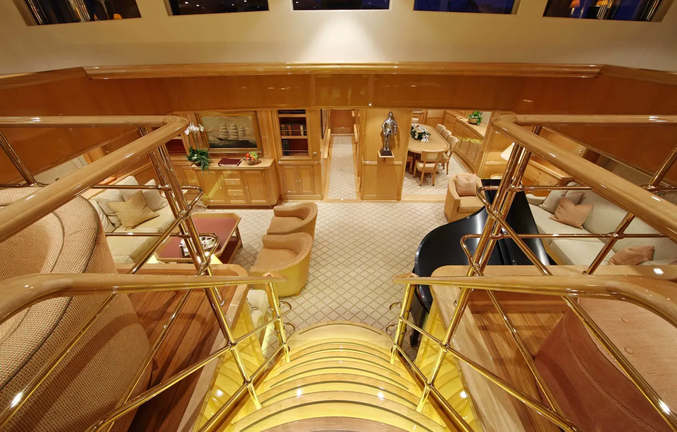 Photo wallpaper interior, luxury, yacht, motor, MEGA, main saloon