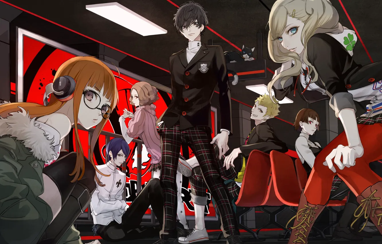 Photo wallpaper girl, anime, art, characters, the guy, Persona