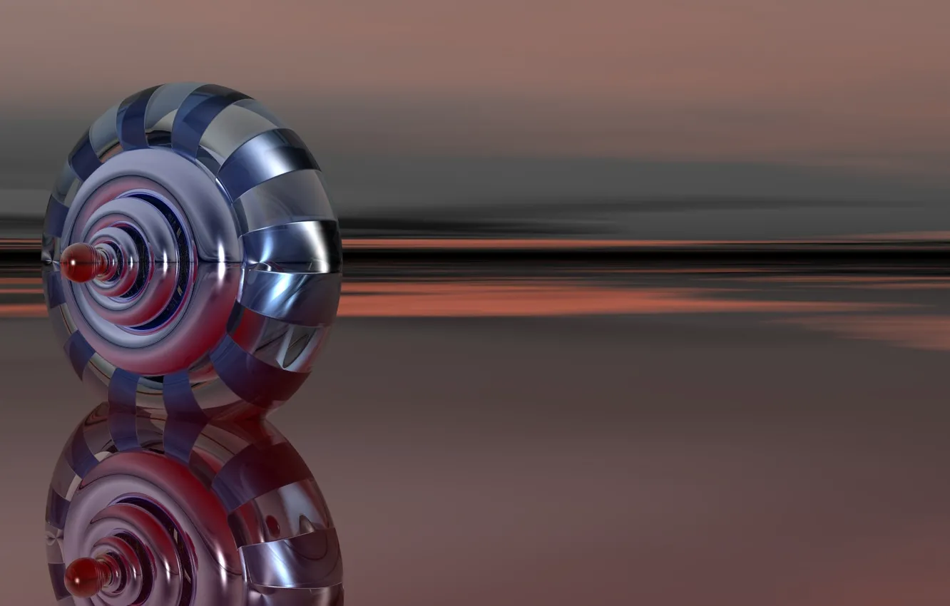 Photo wallpaper surface, reflection, strip, round, figure, gloss