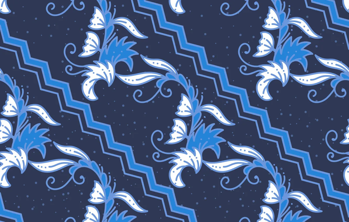 Photo wallpaper flowers, blue, background, pattern, texture, blue, background, floral