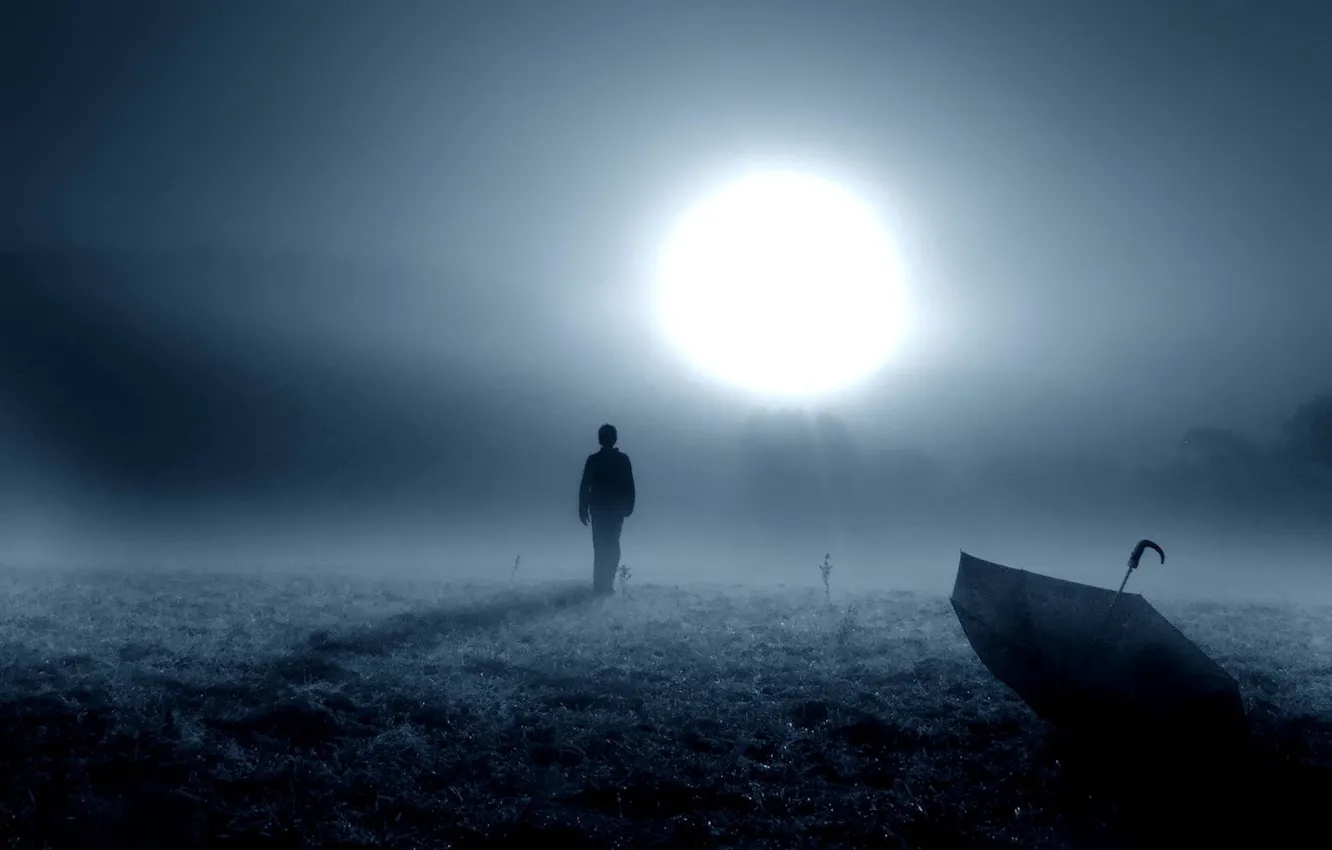 Photo wallpaper light, umbrella, people, 155