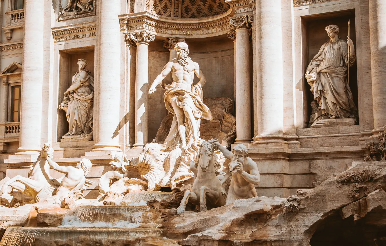 Photo wallpaper Rome, Italy, sculpture, art, the Trevi fountain
