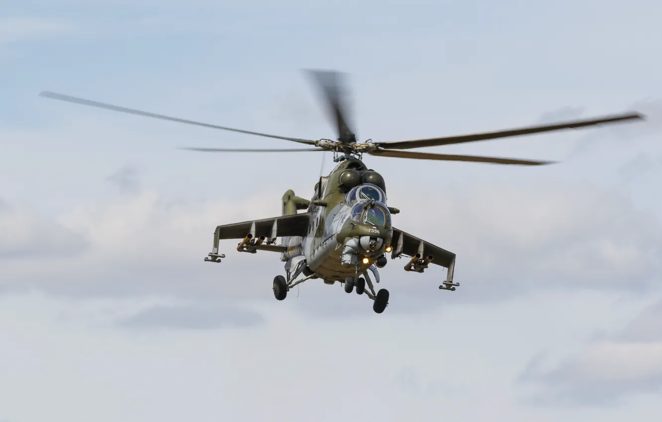 Photo wallpaper helicopter, transport-combat, Mi-24V
