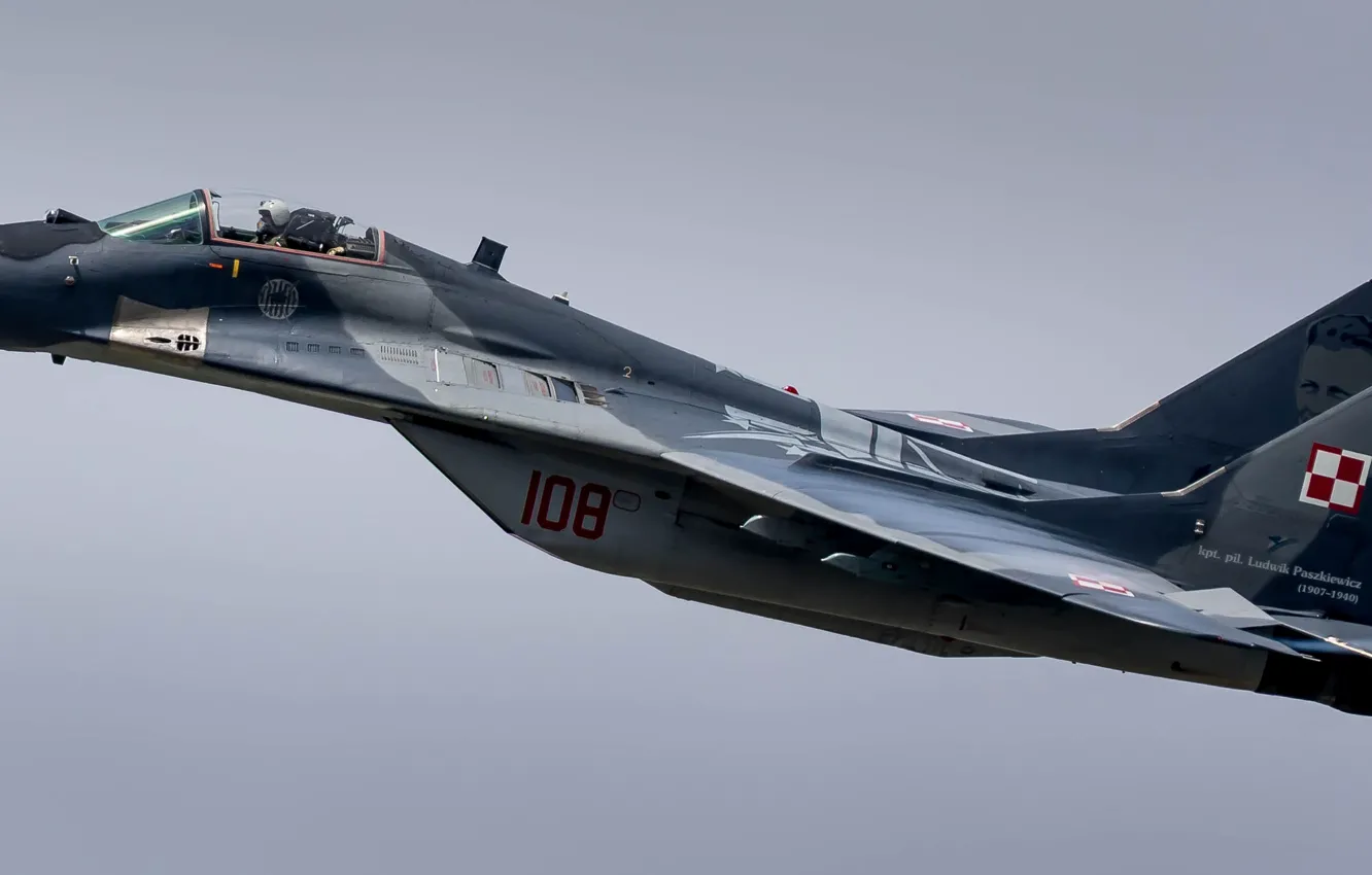 Photo wallpaper the sky, fighter, the plane, The MiG-29