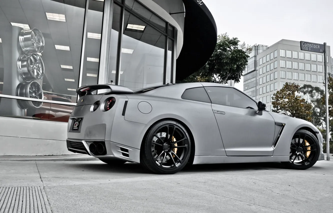 Photo wallpaper Nissan, GT-R, grey