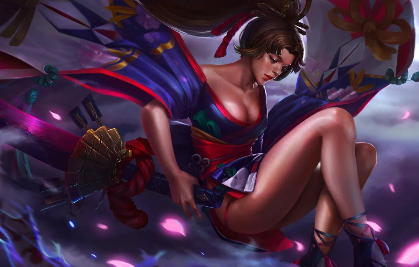 Photo wallpaper girl, style, fiction, sword, figure, art, girl, sword