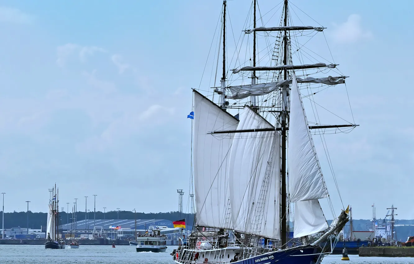 Photo wallpaper sailboat, port, regatta