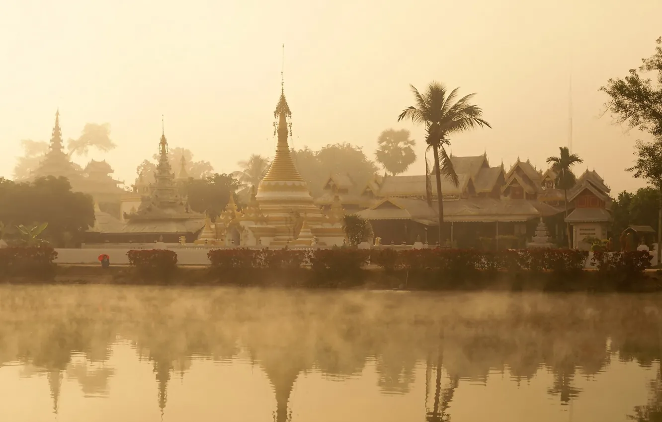 Photo wallpaper Golden Triangle, Thailand, Wat Chong Kham