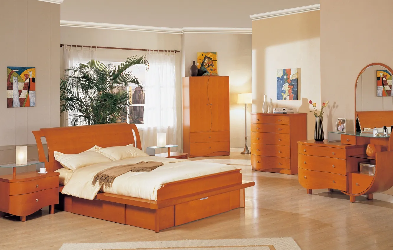 Photo wallpaper design, style, Villa, home, interior, bedroom