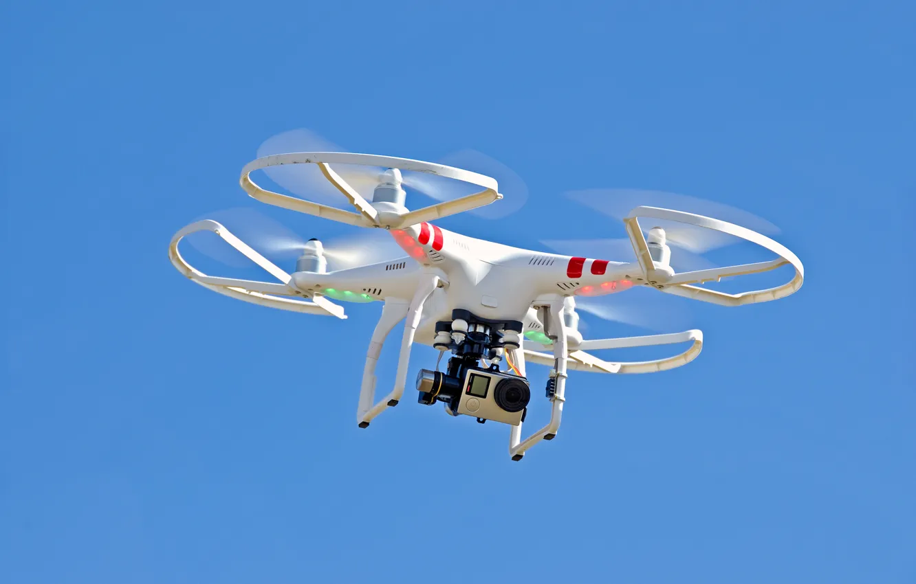 Photo wallpaper flying, camera, technology, drone, camcorder, quadcopter