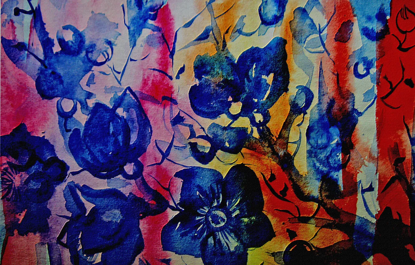 Photo wallpaper flowers, abstraction, strip, figure