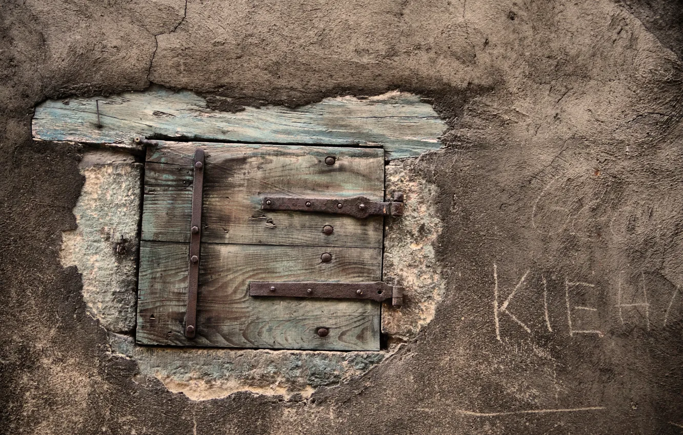 Photo wallpaper wall, window, shutters