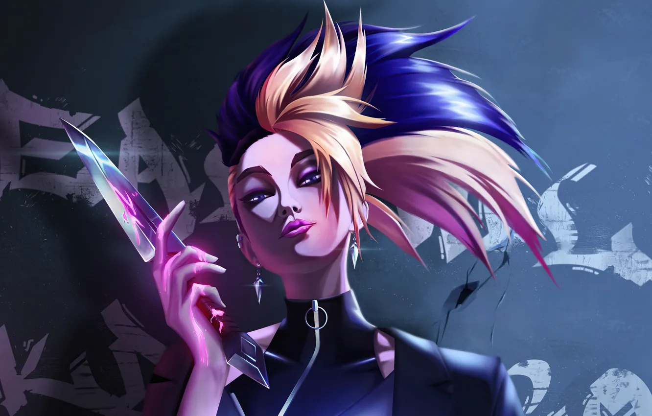 Photo wallpaper the game, hairstyle, game, cutie, Akali, League of Legends, LOL, League Of Legends