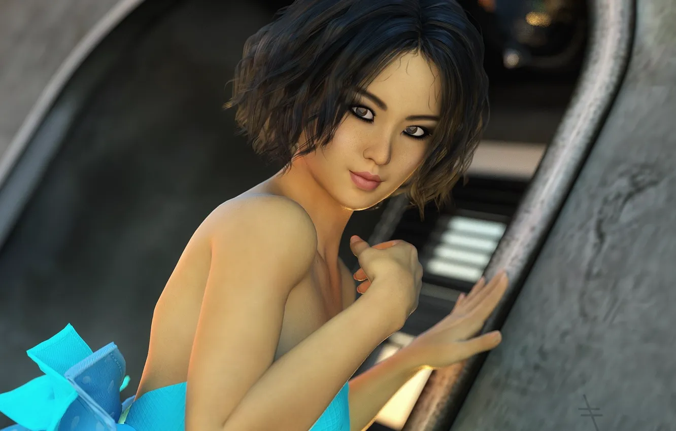 Photo wallpaper look, girl, Asian