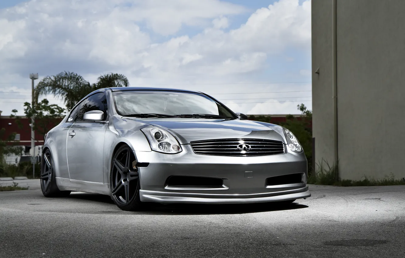 Photo wallpaper silver, Infiniti, infiniti, the front part, silvery, G-Series, G37 S