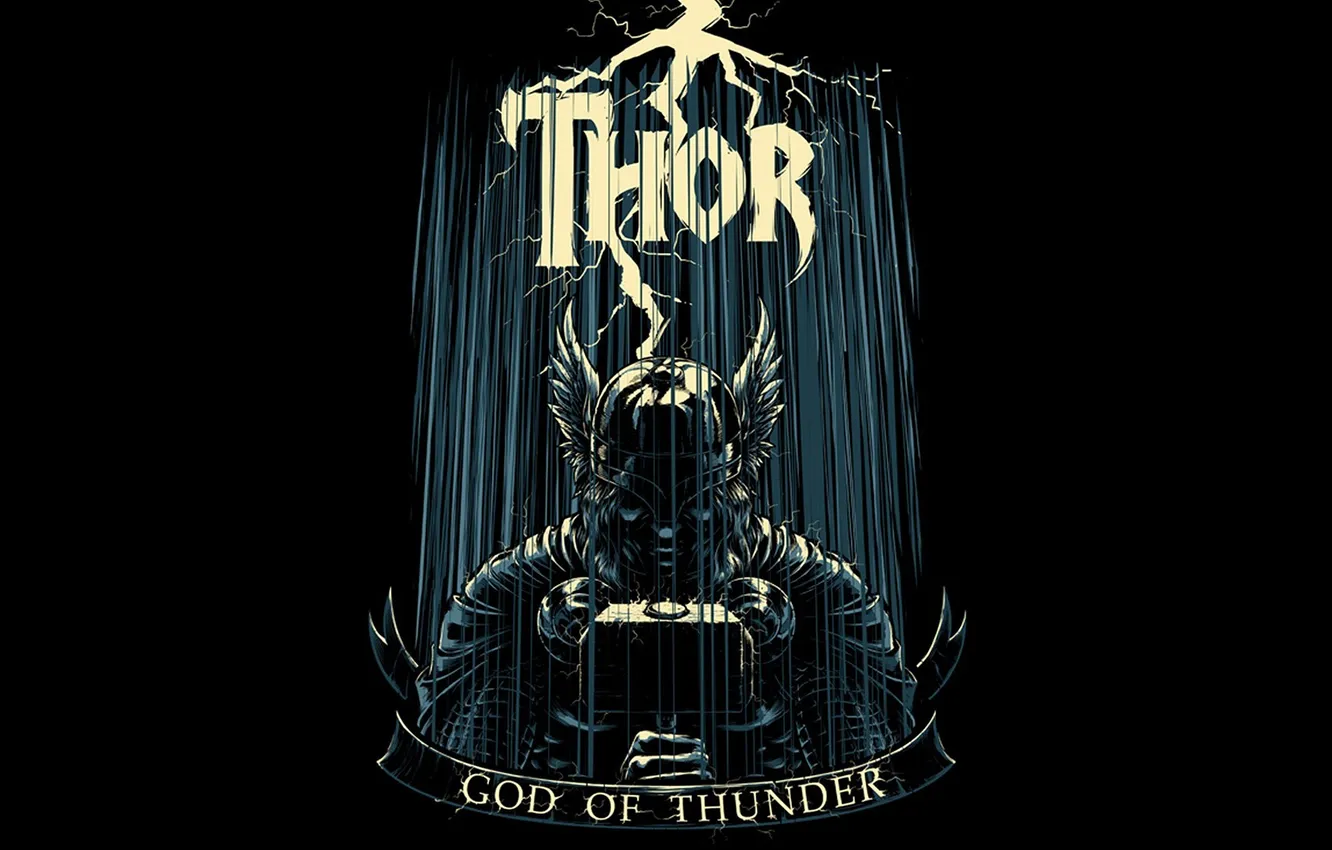 Photo wallpaper armor, hammer, helmet, Thor, The God Of Thunder