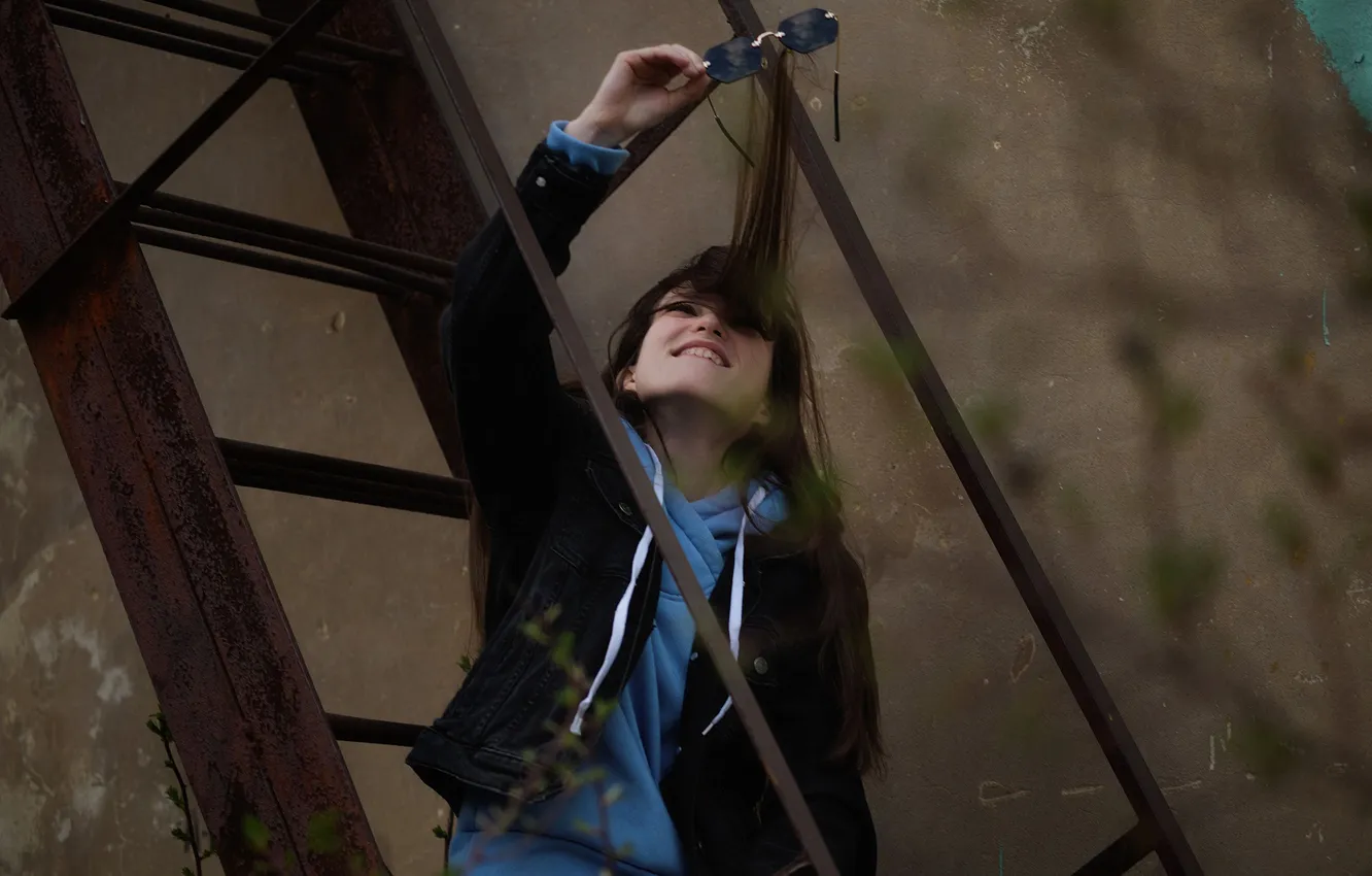 Photo wallpaper ladder, Dasha, Maxim Mikhailov