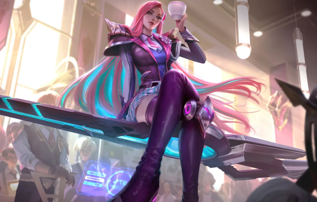 Photo wallpaper games, art, League of Legends, Caitlyn, LoL, skin, Battle Academia