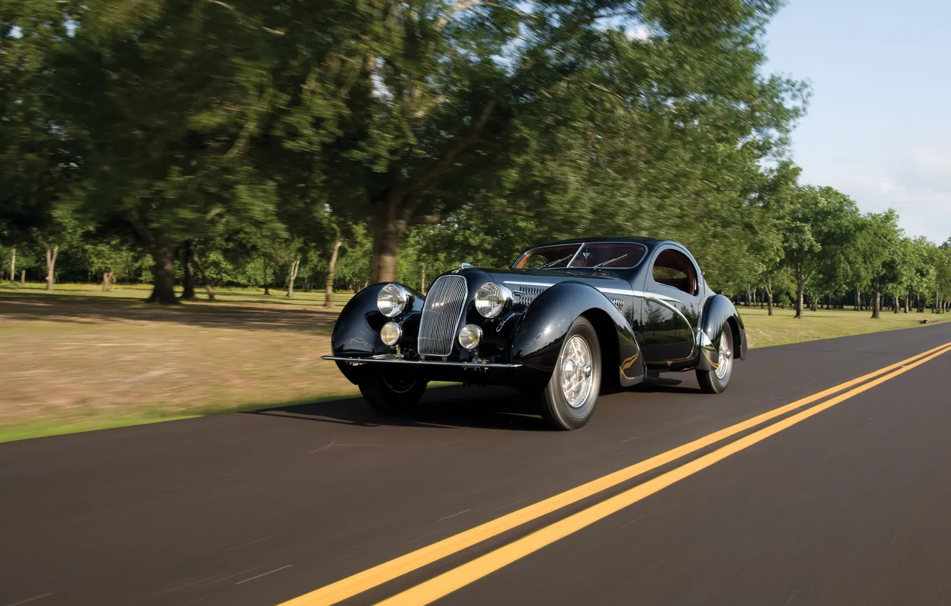 Photo wallpaper 1938, retro cars, lago, the only instance, The only instance, Talbot, Speciale Teardrop Coupe par …