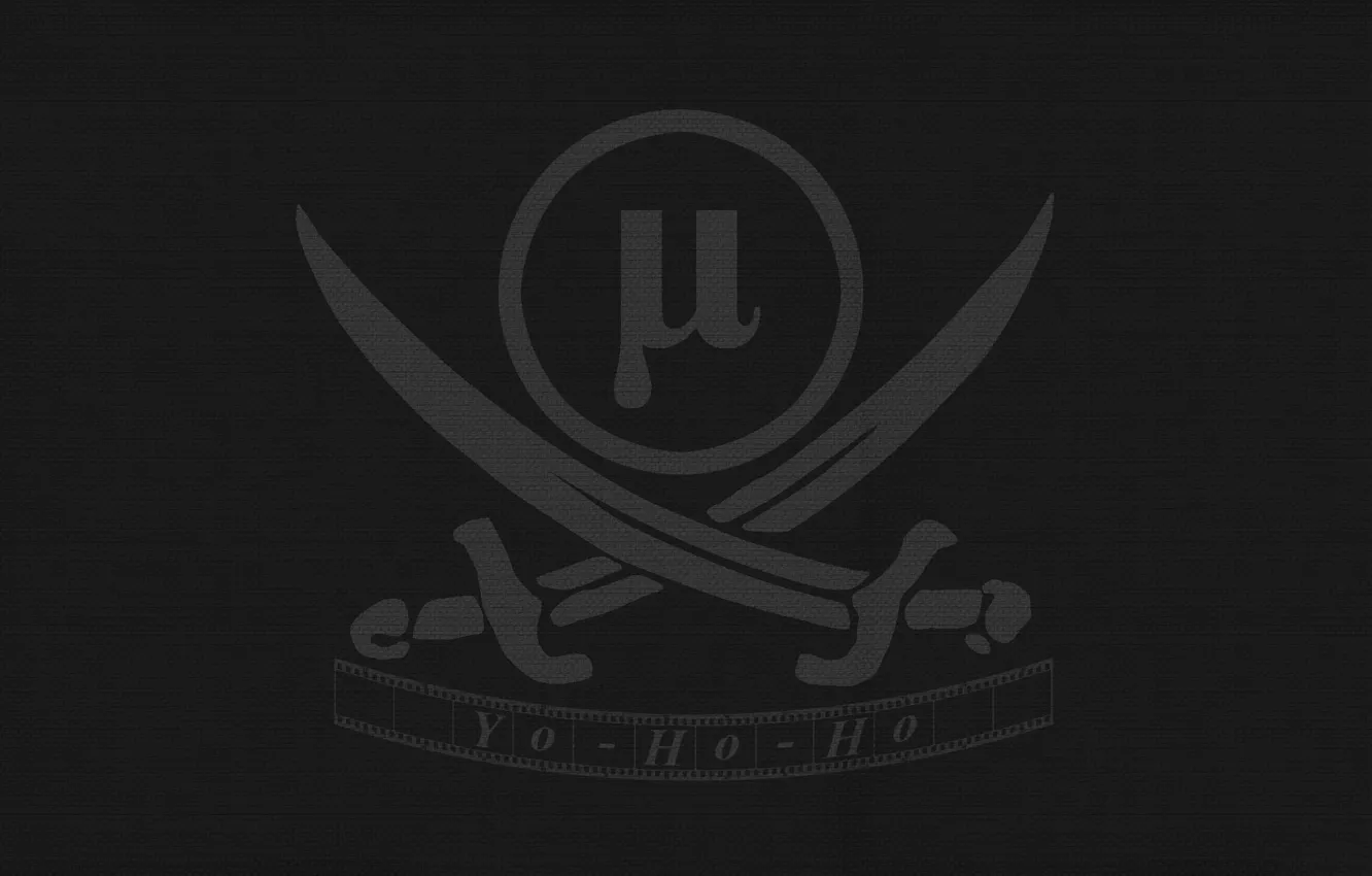 Photo wallpaper Minimalism, Piracy, Logo, Black, uTorrent, Yo-Ho-Ho