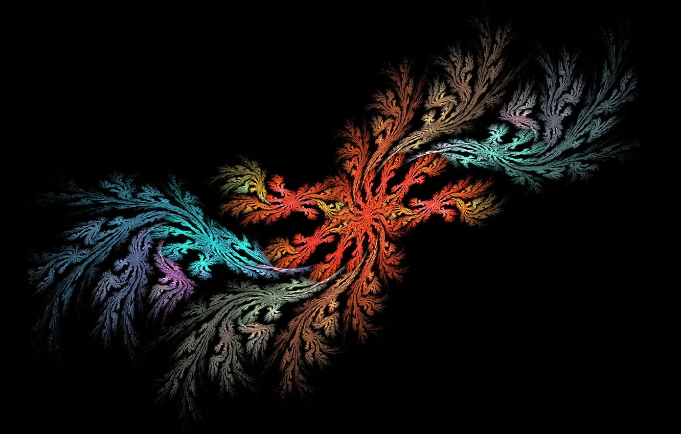 Photo wallpaper leaves, background, pattern, color, fractal