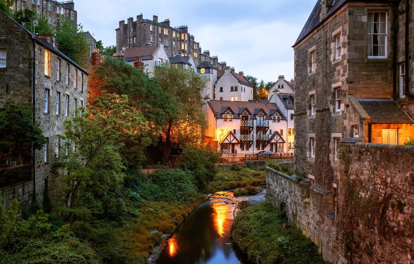 Photo wallpaper the city, Scotland, Scotland, Edinburgh, Edinburgh, Dean Village