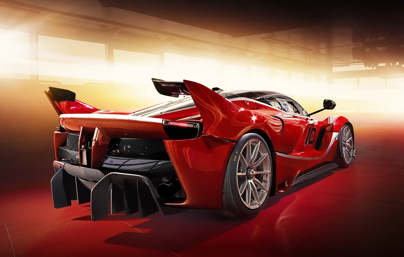 Photo wallpaper auto, garage, Ferrari, red car