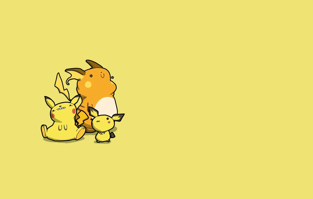 Photo wallpaper mouse, Pikachu, caricature, electric, pokemon, pokemon, Pikachu, Pichu