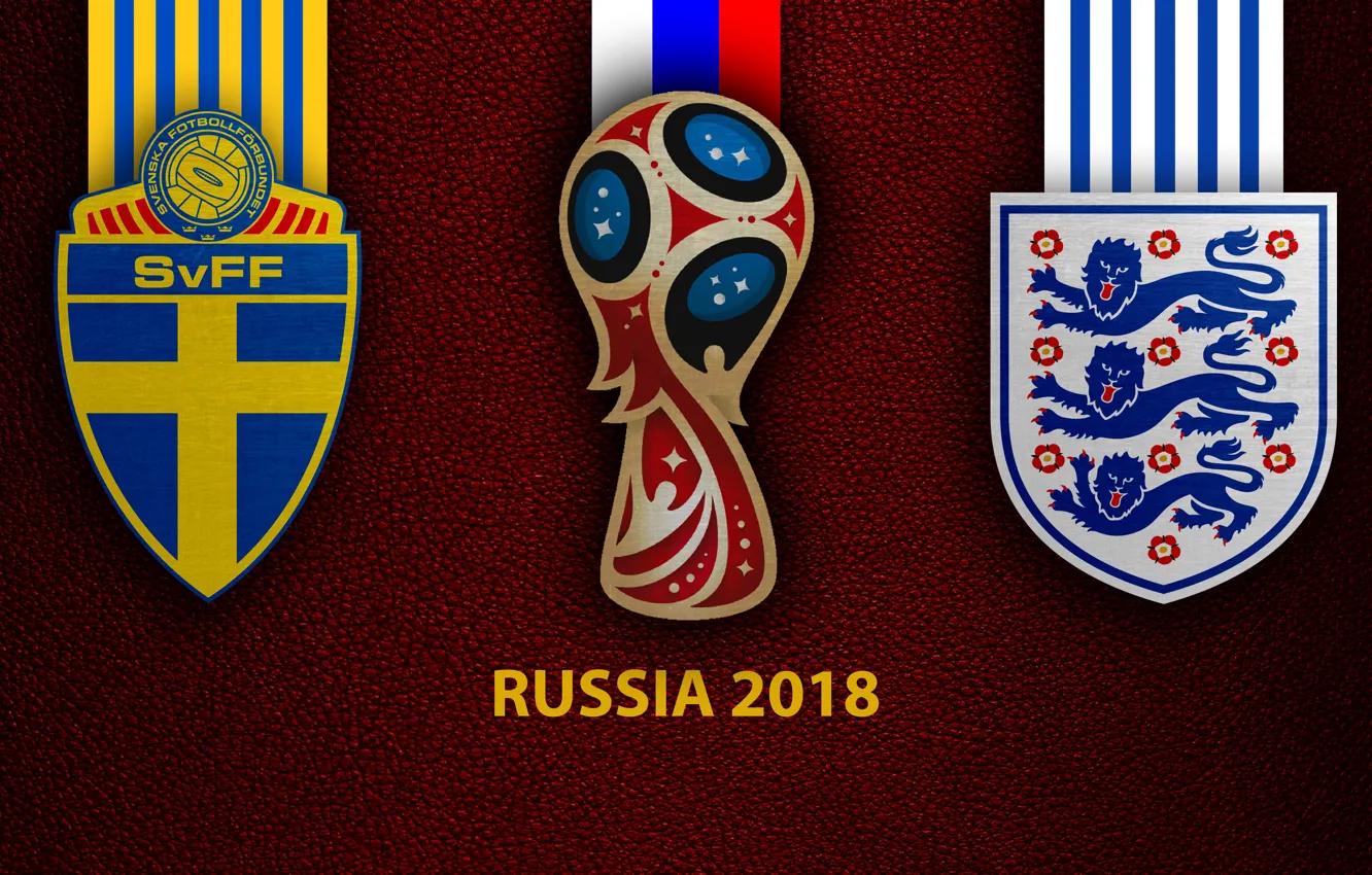 Photo wallpaper wallpaper, sport, logo, football, FIFA World Cup, Russia 2018, Sweden vs England