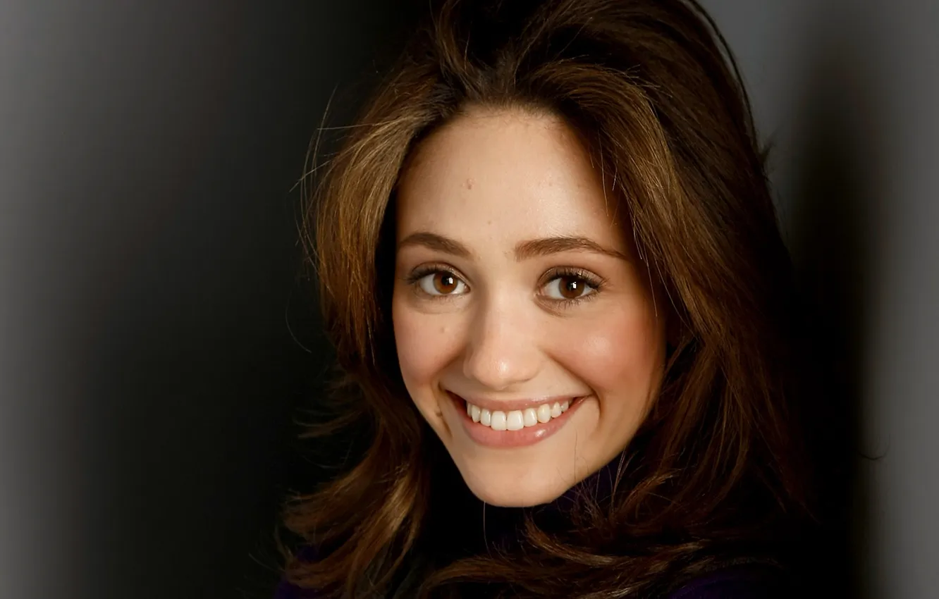 Photo wallpaper smile, actress, brunette, Emmy Rossum