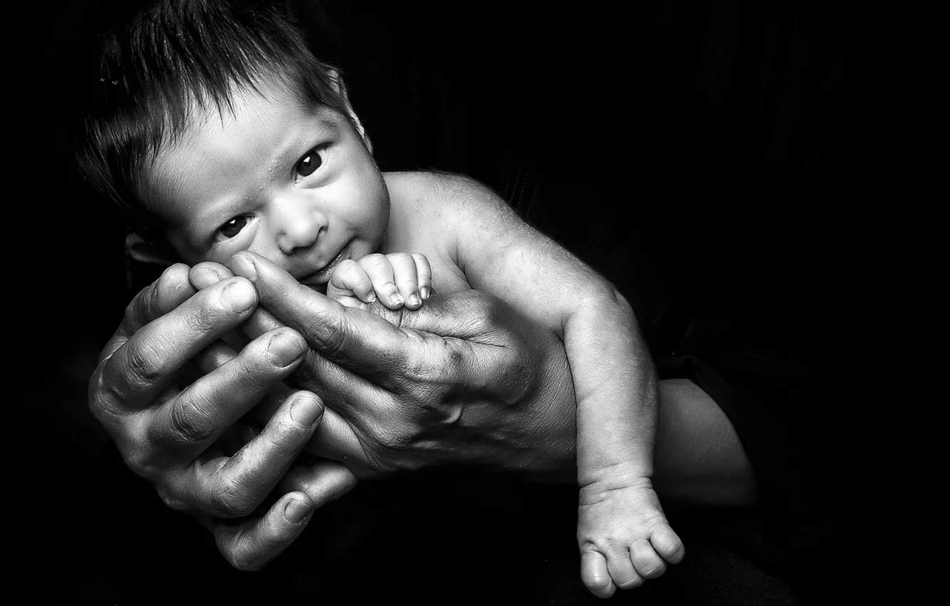 Photo wallpaper mood, hands, baby