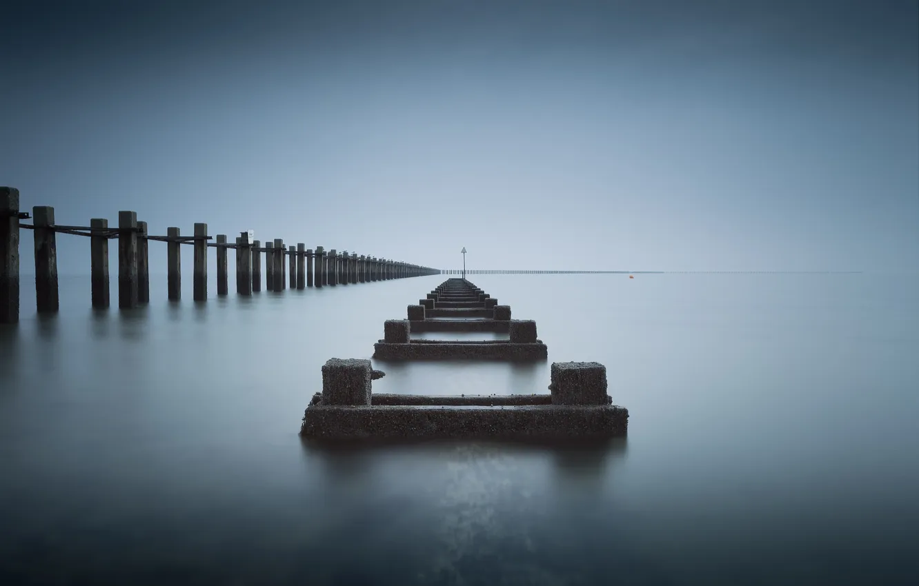 Photo wallpaper sea, landscape, bridge