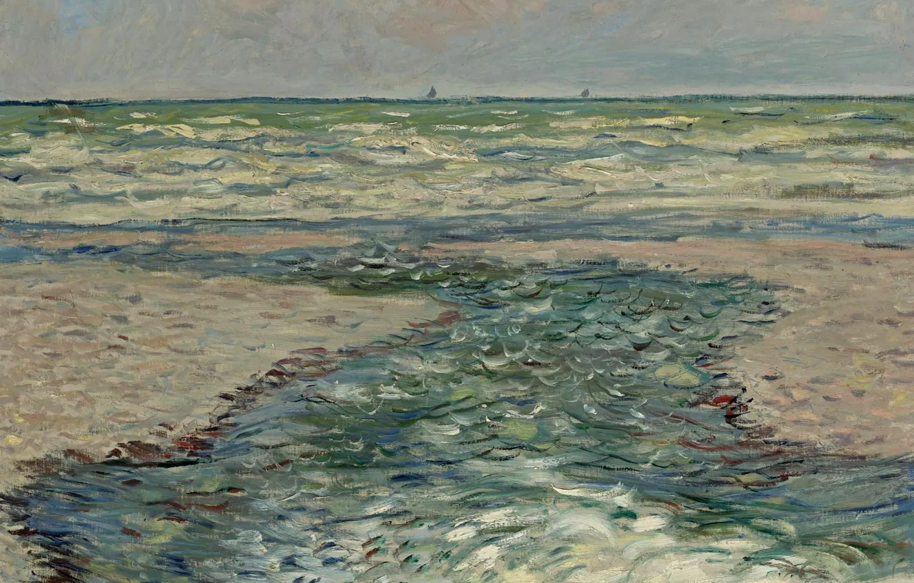 Photo wallpaper landscape, picture, horizon, Claude Monet, Claude Monet, The Coast Of Purvis. Tide