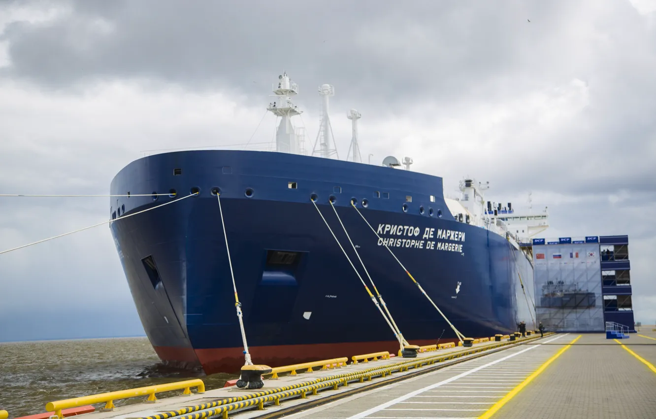 Photo wallpaper sea, a liquefied gas carrier, Sovcomflot, Christophdemargerie