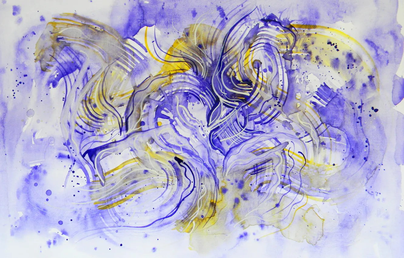 Photo wallpaper yellow, Figure, Lena Horn, violet blue