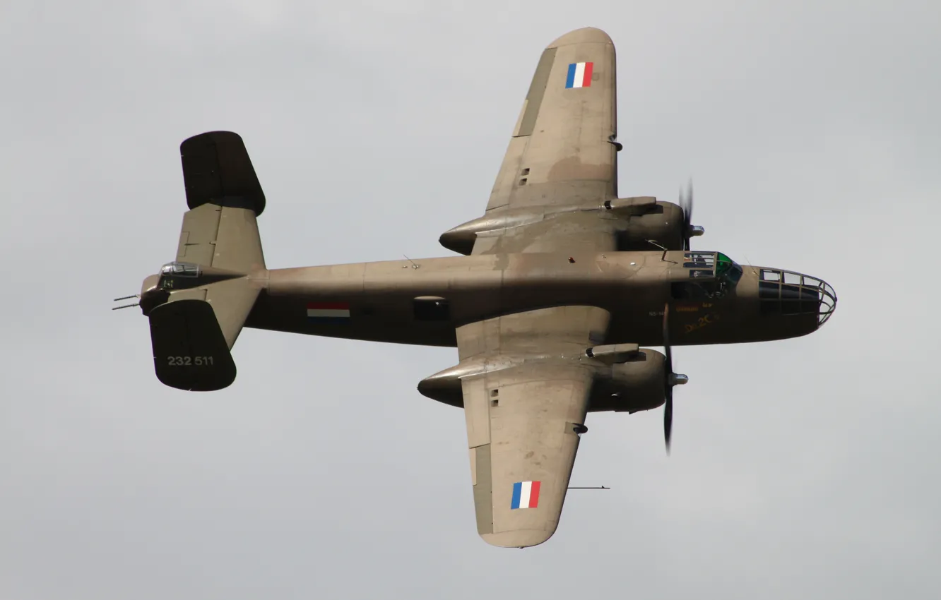 Photo wallpaper bomber, American, North American, twin-engine, average, Mitchell, B-25