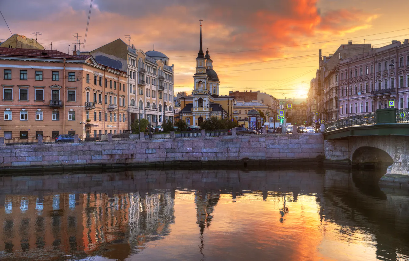 Photo wallpaper the city, river, construction, Europe