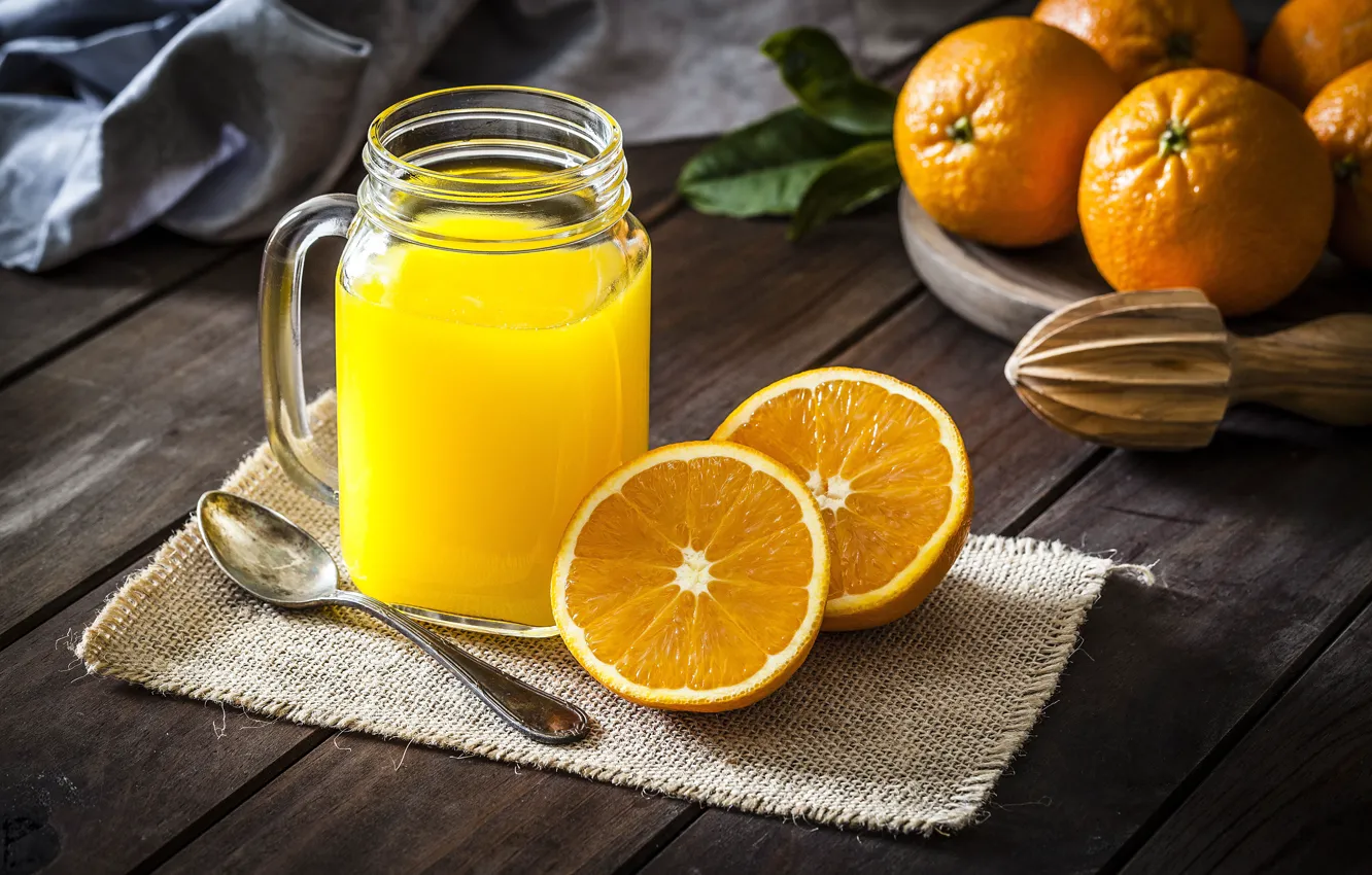 Photo wallpaper oranges, juice, orange