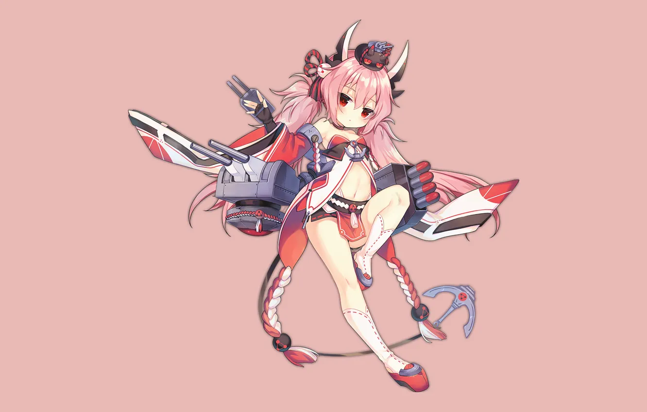 Photo wallpaper girl, sexy, cleavage, blouse, pink hair, long hair, anime, beautiful